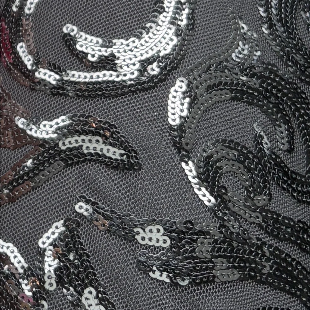 Elegant Black and Pink Sequin Prom Dress - Picture 4 of 5